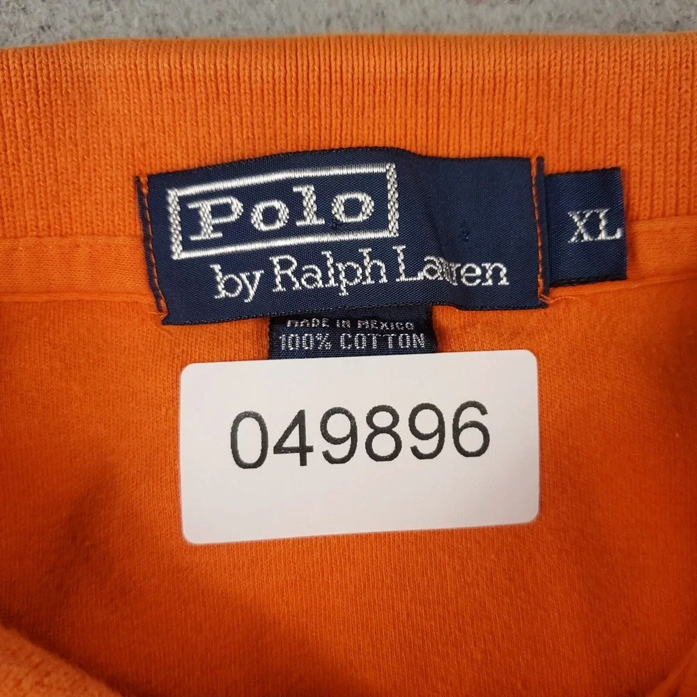 Ralph Lauren Polo Shirt Mens XL Orange Pony Casual Short Sleeve *